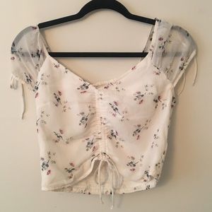 White cropped blouse